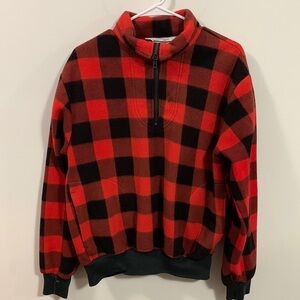 South Bay Flannel quarter zip, Size large, small hole in back could be stitched
